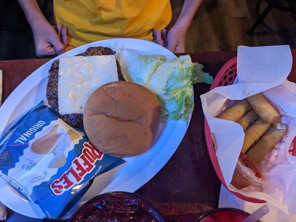 Cheeseburger and Mozzarella Sticks